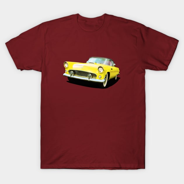 1956 Ford Thunderbird in yellow T-Shirt by candcretro